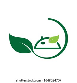 leaf logo icon flat vector