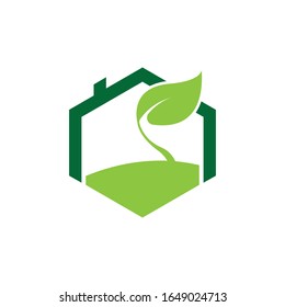 leaf logo icon flat vector