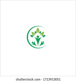 leaf logo icon illustration. community, vector design care
