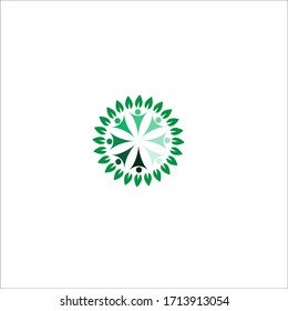 leaf logo icon illustration. community, vector design care