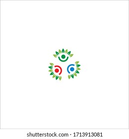 ilustración de icono del logotipo de hoja. comunidad, cuidado del diseño de vectores