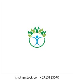 leaf logo icon illustration. community, vector design care