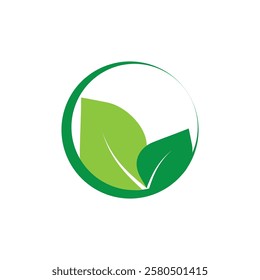 Leaf logo icon illustration flat