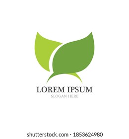  logotipo de hoja e icono vectores de elementos de naturaleza