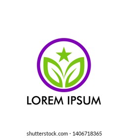 leaf logo icon for nature, environment or agriculture industry