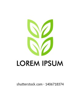 leaf logo icon for nature, environment or agriculture industry