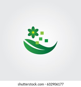 leaf logo, icon nature spa