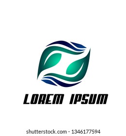 Leaf logo icon, sign, symbol for nature, biology, health product company