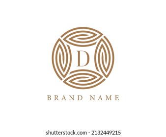 Leaf Logo icon symbol Design with Letter D. Vector logo template