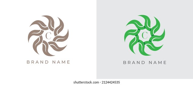 Symbol des Leaf-Logos mit Buchstabe C für Vektorlogo