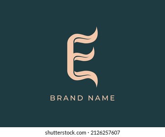 Leaf Logo icon symbol with Letter E. Vector logo template