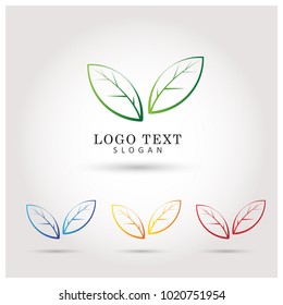 Leaf Logo. Icon & Symbol Vector Template.