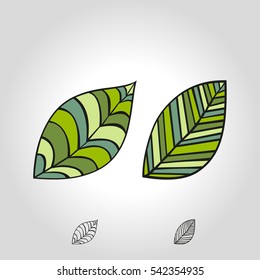 leaf logo, icon and symbol vector illustration