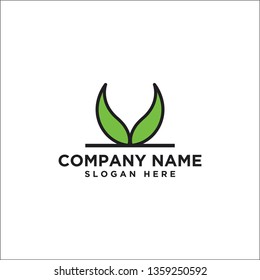 leaf logo icon template