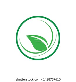 leaf logo icon template design ecology 