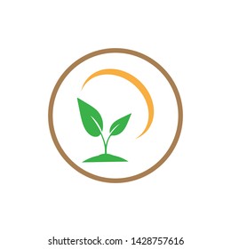 leaf logo icon template design ecology 