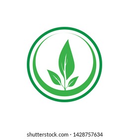 leaf logo icon template design ecology 