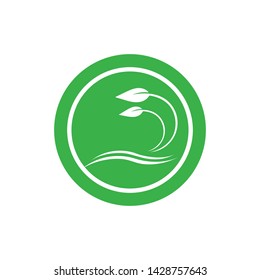 leaf logo icon template design ecology 
