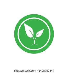 leaf logo icon template design ecology 