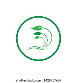 leaf logo icon template design ecology 
