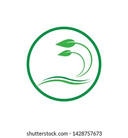 leaf logo icon template design ecology 