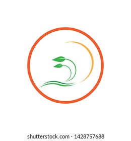 leaf logo icon template design ecology 