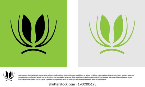 Leaf logo and icon vector graphic