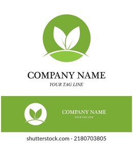 leaf logo icon vector illustration template design