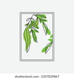 leaf logo icon for wall decoration illustration design