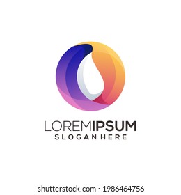 Leaf Logo Illustration Colorful Gradient Design Vector