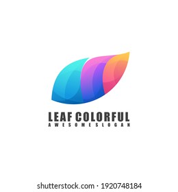 Leaf logo illustration Colorful Vector Design