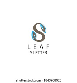 logotipo de hoja, ilustración de iniciales s con diseño de color, vector