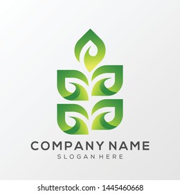 leaf logo illustration premium vector