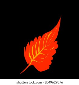 leaf logo illustration with red line art