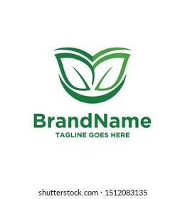 Leaf logo illustration. Simple design on white background.