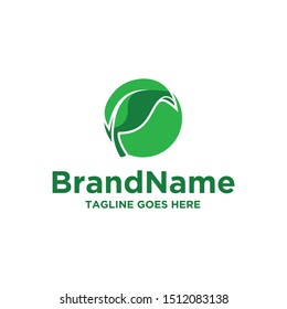 Leaf logo illustration. Simple design on white background.