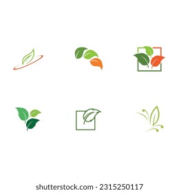 leaf logo illustration vector with eco-friendly concept
