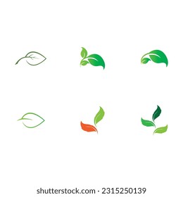 leaf logo illustration vector with eco-friendly concept