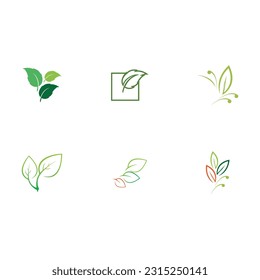 leaf logo illustration vector with eco-friendly concept