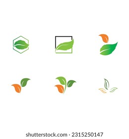 leaf logo illustration vector with eco-friendly concept