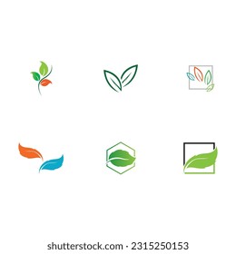leaf logo illustration vector with eco-friendly concept