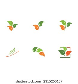vector de ilustración de logotipo de hoja con concepto ecológico
