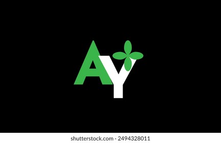 Leaf Logo Initial Green Nature