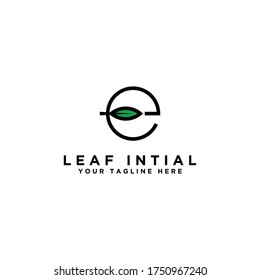 Leaf Logo Initial Letter Design E. - Vector