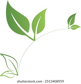 Inspiração do logotipo da folha conectando com a natureza