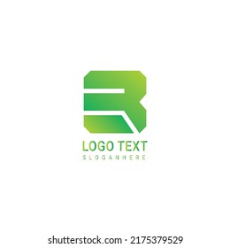 Leaf Logo Letter Design with Green Leaf Outline Vector Illustration