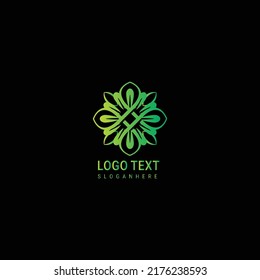 Diseño de la carta con logotipo de hoja de hoja verde Esbozo de vectores Ilustración