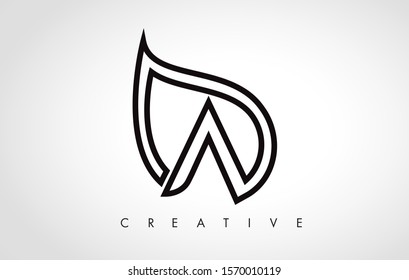 A Leaf Logo Letter Design with Leaf Outline Vector Illustration.