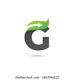 leaf logo with letter g concept, eco logo letter g