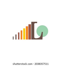 leaf logo with letter l concept, eco logo letter l